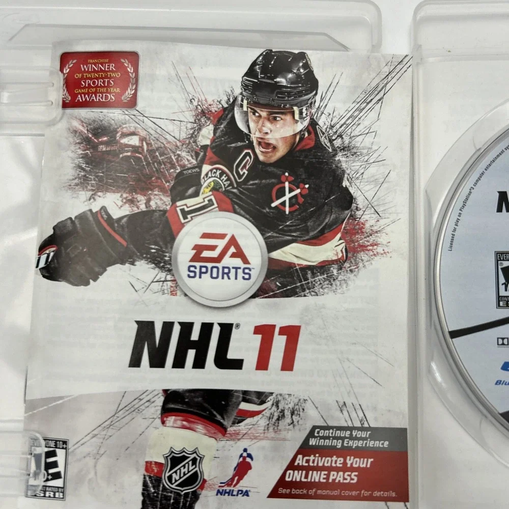 NHL 11 & NHL 12 (Sony PlayStation‎ 3, 2011) PS3 - Lot of 2 Games - with Manual